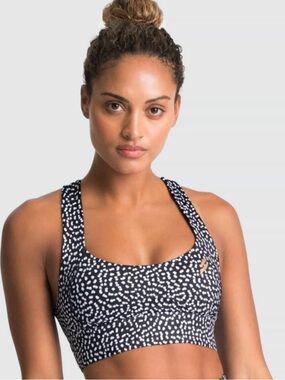 DOYOUEVEN black speckle sports bra in size medium